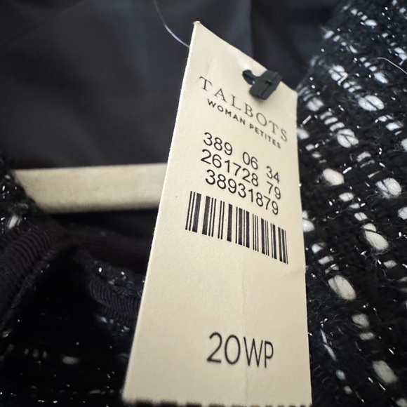 Talbots Elegant Black and White Tweed Jacket size 20 women’s Petite BNWT - Picture 2 of 2